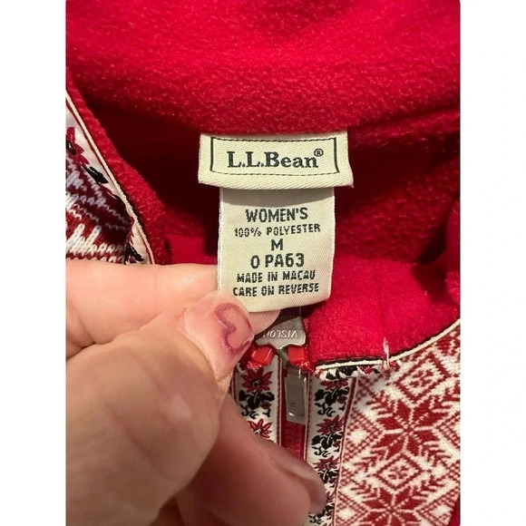 L.L. Bean Women's Red Sleeveless Full Zipped Fleece Vest Size Medium - Picture 2 of 5